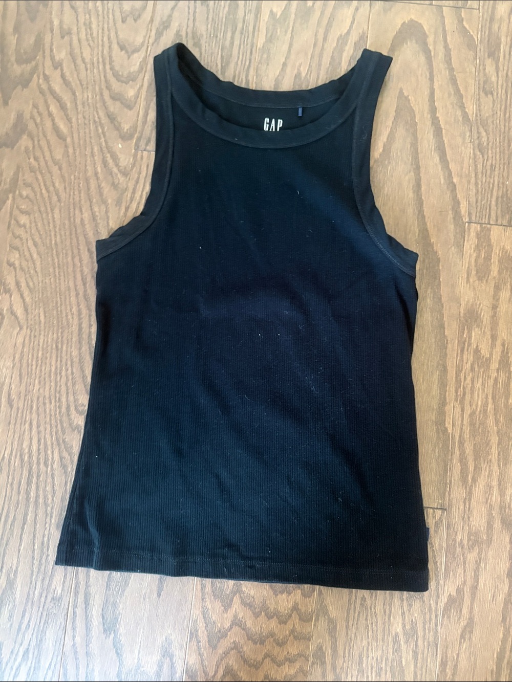 GAP Women’s Black Ribbed Tank Top - Sleeveless Crew